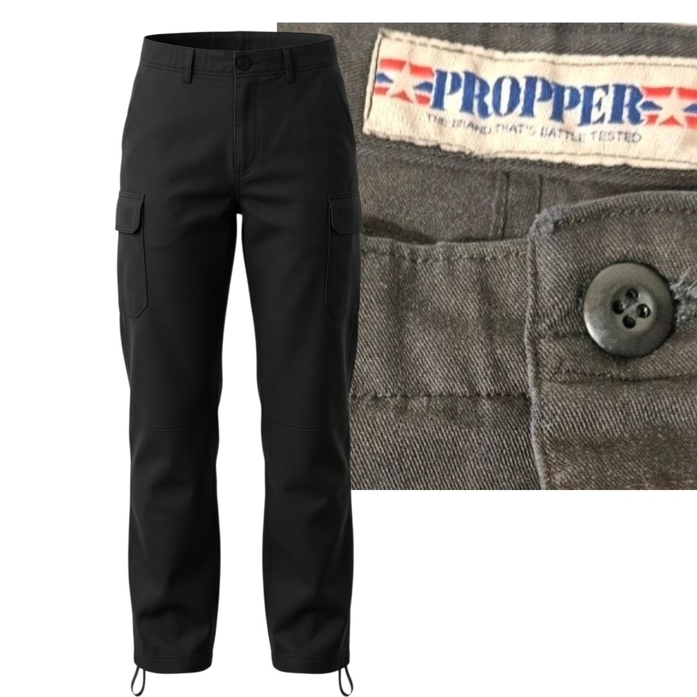 Propper Military Pants Mens M Long Black Adjustable Waist Tactical Combat Cargo